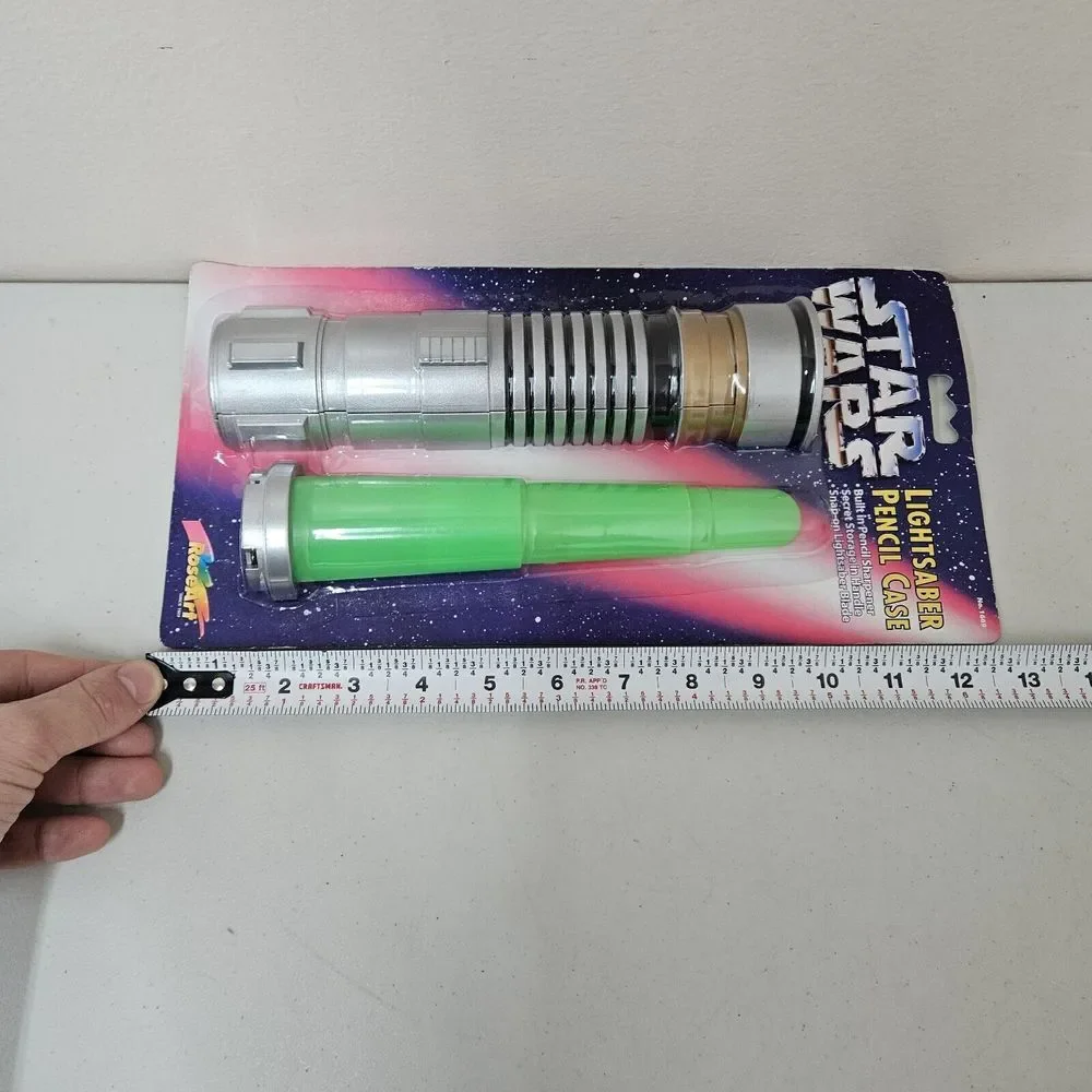 Vtg 1997‎ Star Wars Luke Skywalker Green Lightsaber Pencil Case Novelty School